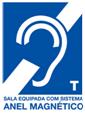 Símbolo internacional do anel magnético: «Sala equipada com sistema anel magnético»